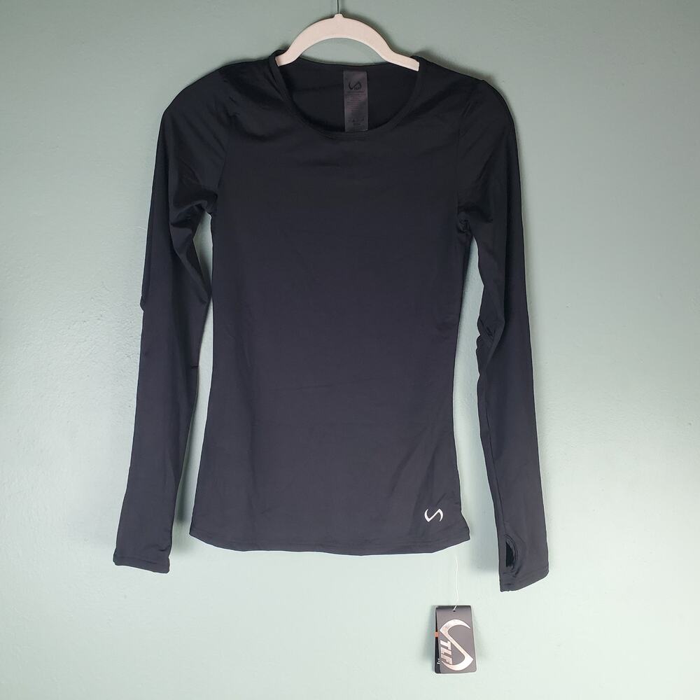 TLF Womens Black Techne Long Sleeve Top Size Small